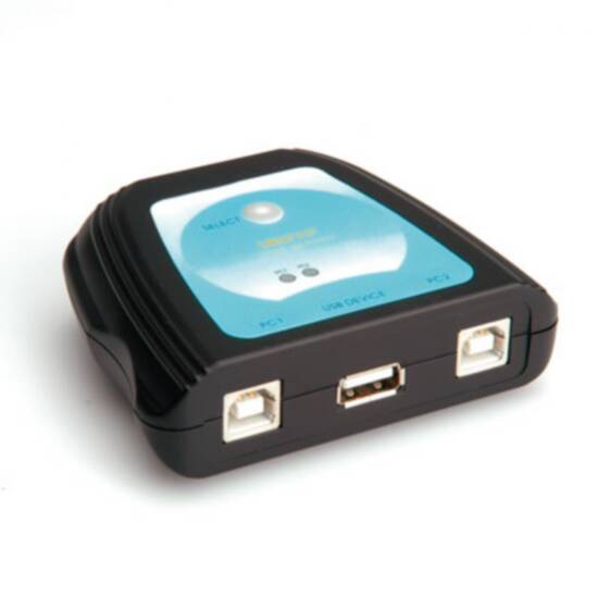 Switch USB 2.0 Per Stampante – Condivisione Tra 2 PC, Manuale Con LED, 2 Cavi Inclusi, Plug&Play Per Windows E Mac